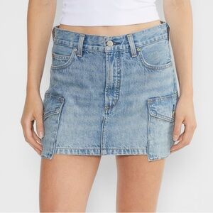 Aritzia Denim Forum Blue Mini Skirt with Pockets